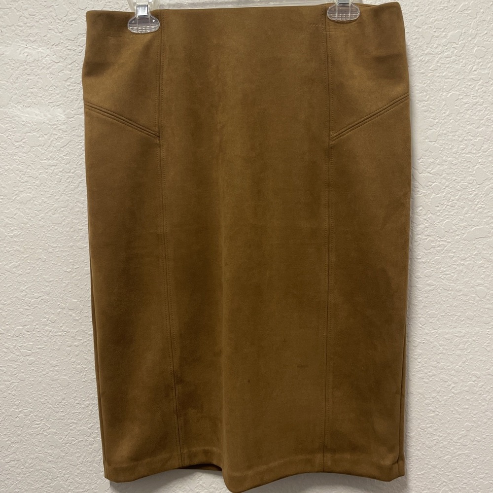 Marc New York Andrew Marc Women's Medium Faux Suede Skirt Brown